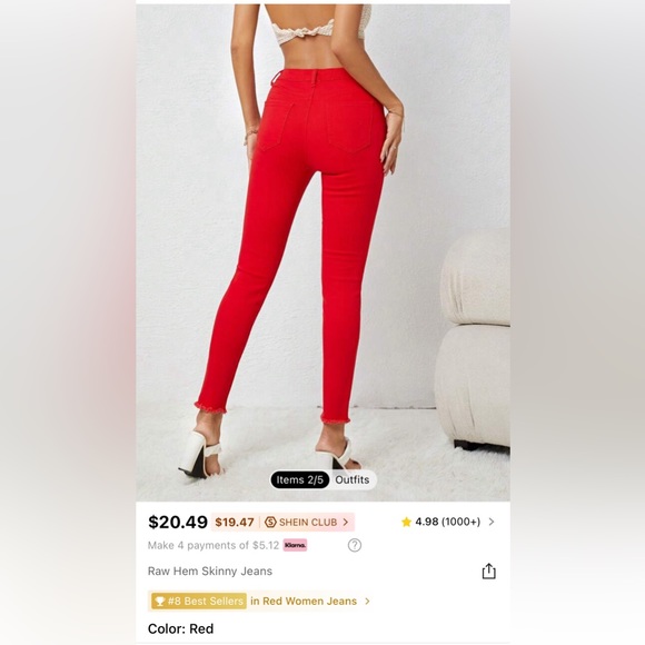 SHEIN Raw Ham Skinny Jeans - Picture 3 of 5